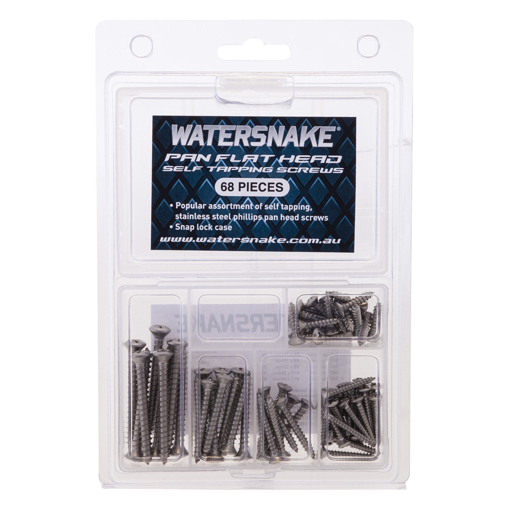 Watersnake WD Screw Kit SS Pan Flat Head - Essential Hardware for Electric Outboard Enthusiasts